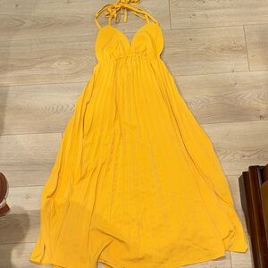 Yellow Halter Maxi Dress